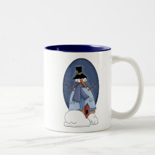Tasse 2 Couleurs Chandails et cadeaux Snowman Blue