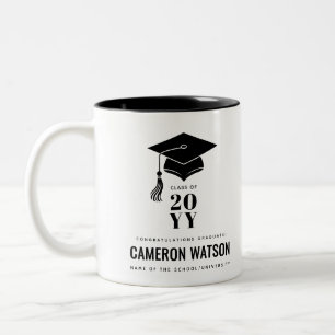 Tasse 2 Couleurs Chapeau de remise de diplôme moderne personnalisé 