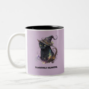 Tasse 2 Couleurs Chapeau de Sorcière Chat Noir Créatif Épouvantable
