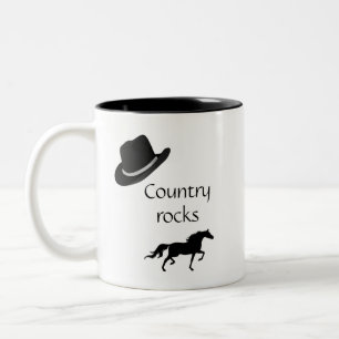 Tasse 2 Couleurs Chapeau noir de campagne et cheval