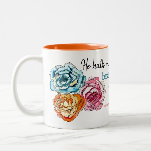 Tasse 2 Couleurs "Chaque beau" trio floral de chose (Gauche)