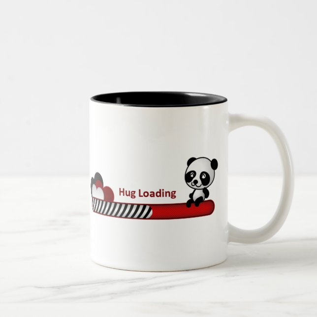 Tasse 2 Couleurs Chargement d'étreinte de panda (Droit)
