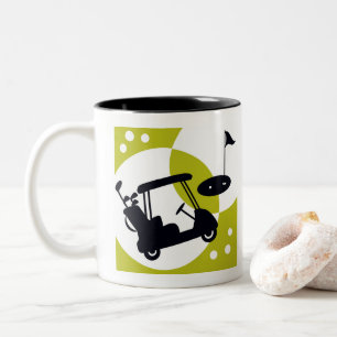 Tasse 2 Couleurs Chariot de golf, clubs et greens