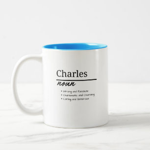 Tasse 2 Couleurs Charles, Garçon Nom Personnalisé Définition