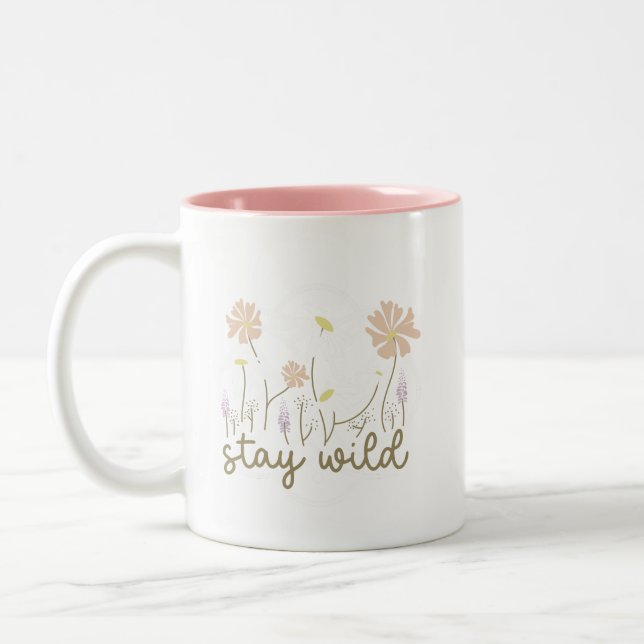 Tasse 2 Couleurs Charm Inspirational Stay Wild Floral Soft Minimal (Gauche)