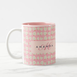 Tasse 2 Couleurs Charmante Motif de fraises Monogrammes Cadeaux