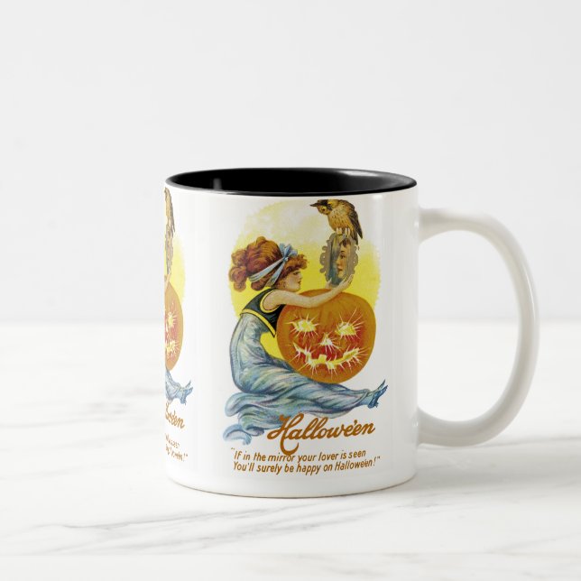 Tasse 2 Couleurs Charme vintage d'Halloween (Droit)
