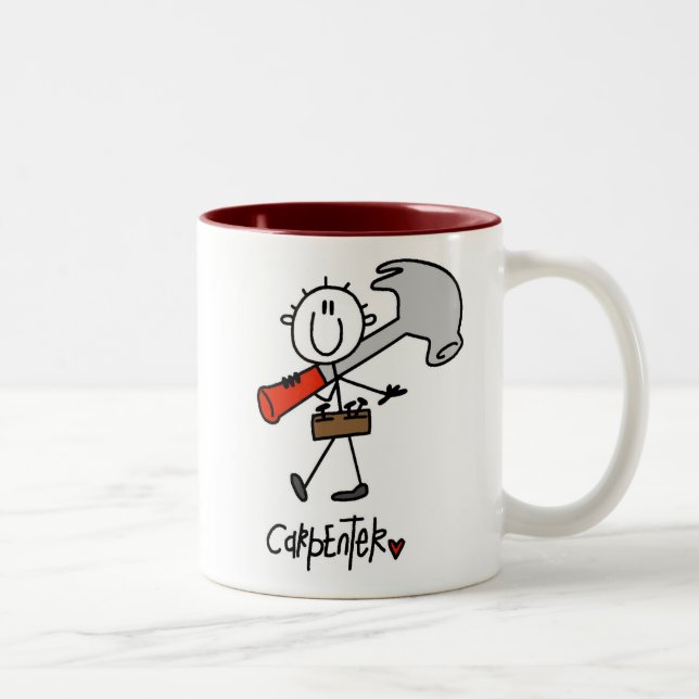 Tasse 2 Couleurs Charpentier avec marteau (Droit)