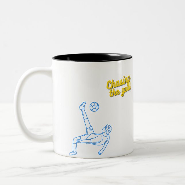 Tasse 2 Couleurs Chasing the Goal | Motivational Sports Design for  (Gauche)