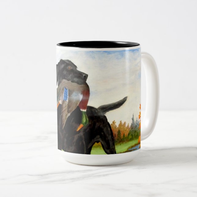 Tasse 2 Couleurs Chasse au chien (Devant droit)