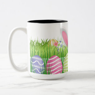 Tasse 2 Couleurs Chasse aux œufs du lapin de Pâques