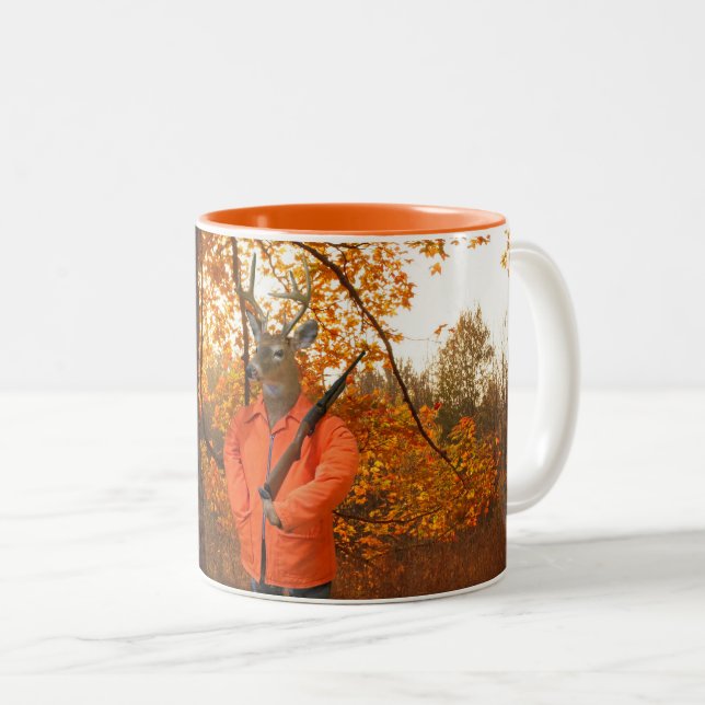 Tasse 2 Couleurs Chasseur de cerfs au fusil (Devant droit)