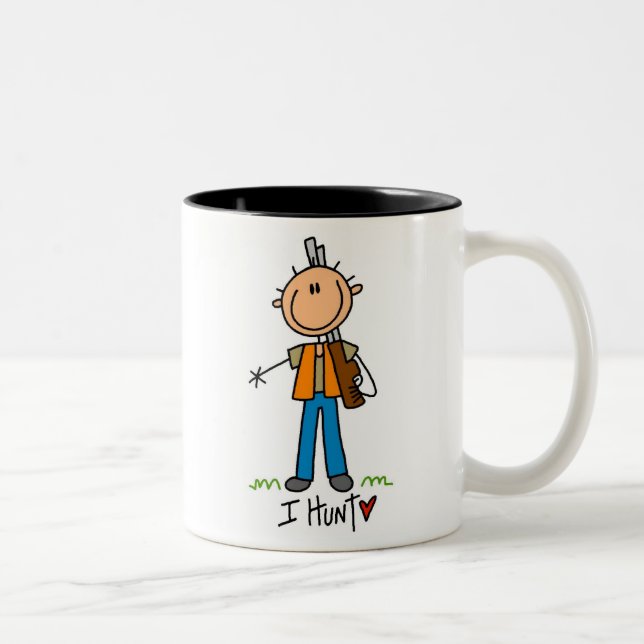 Tasse 2 Couleurs Chasseur de Stick Figure (Droit)