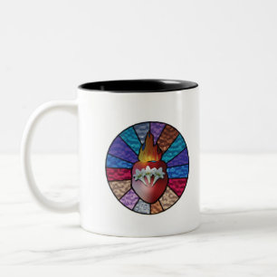 Tasse 2 Couleurs Chaste Heart of St. Joseph : Version en verre tend