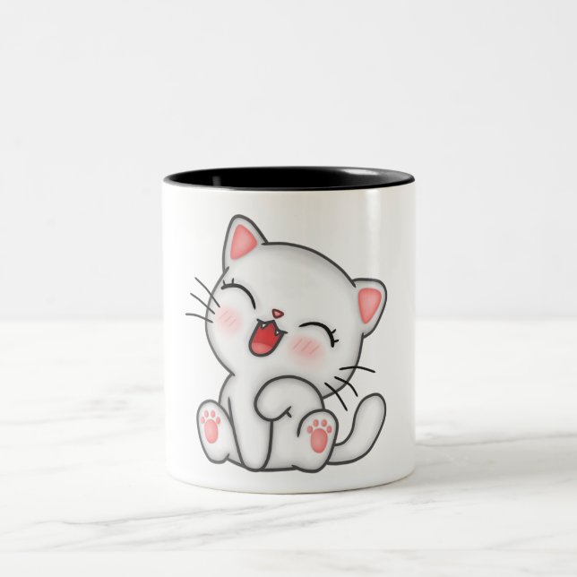 Tasse 2 Couleurs Chat (Centre)