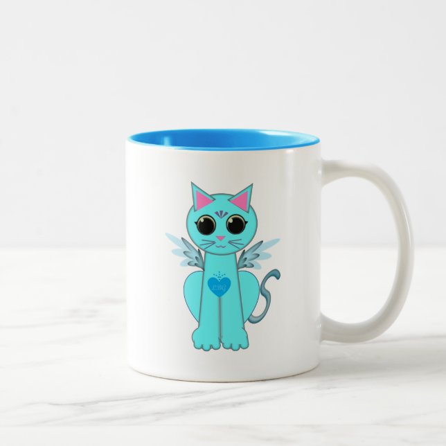 Tasse 2 Couleurs Chat ange (Droit)