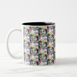 Tasse 2 Couleurs Chat Astronaute