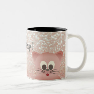 Tasse 2 Couleurs Chat capricieux pailleté - Réveille-toi et maquill