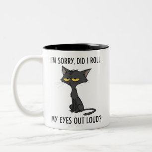 Tasse 2 Couleurs Chat Chaton Ai-je Roulé Mes Yeux À Haute Voix Drôl