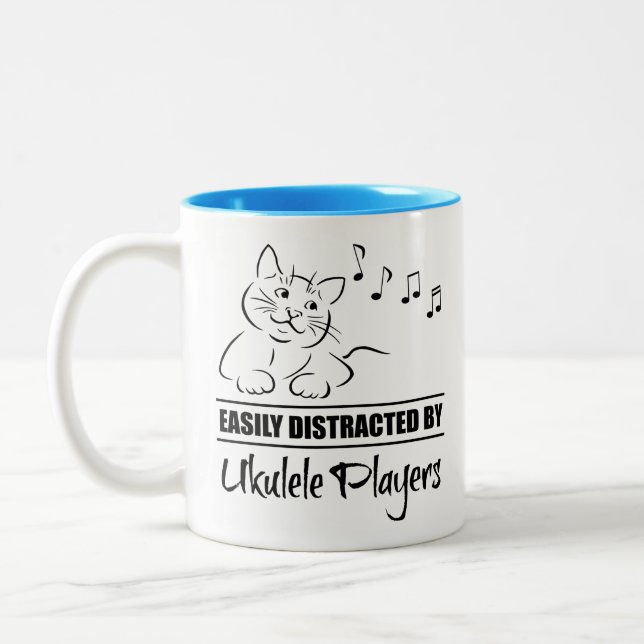 Tasse 2 Couleurs Chat curieux facilement distrait par des joueurs (Gauche)