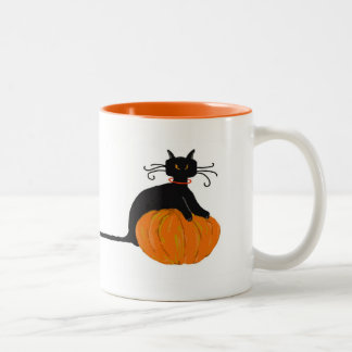 Tasse 2 Couleurs Chat de Halloween de longue queue