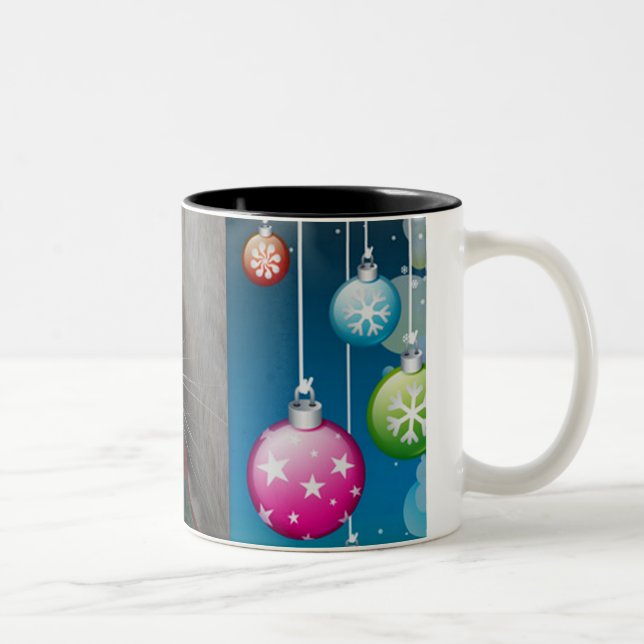 Tasse 2 Couleurs Chat de Noël (Droit)