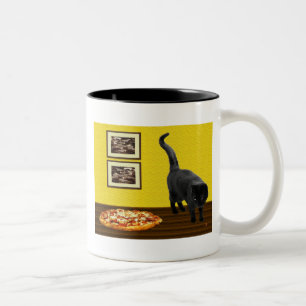Tasse 2 Couleurs Chat de pizza