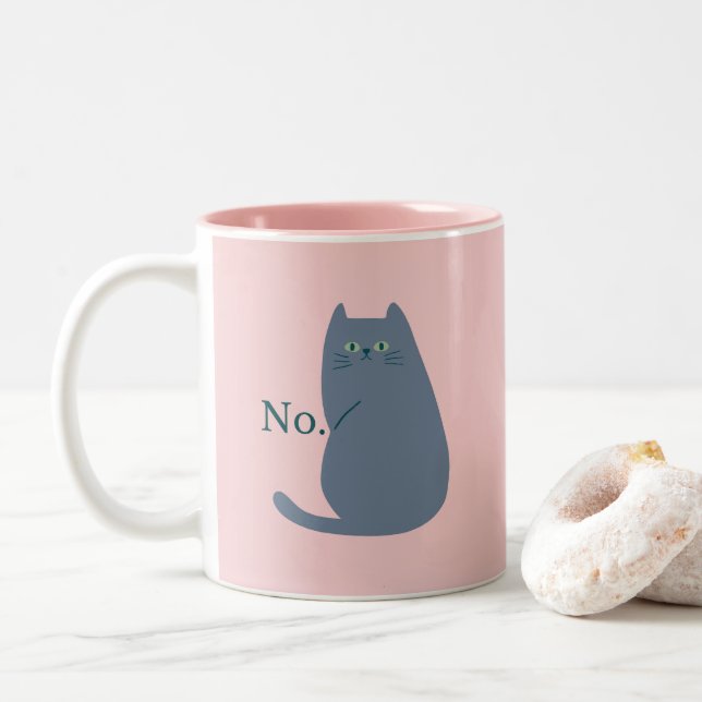 Tasse 2 Couleurs Chat de Rejet (Avec donut)