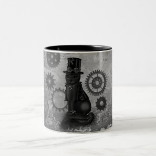 Tasse 2 Couleurs Chat de Steampunk