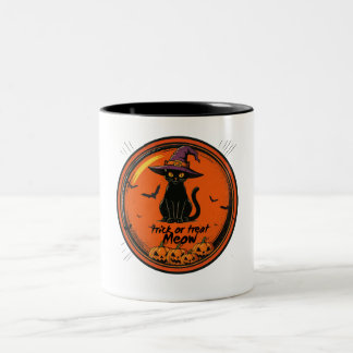Tasse 2 Couleurs Chat d'Halloween