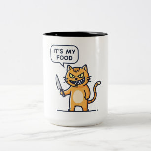 Tasse 2 Couleurs Chat drôle avec couteau