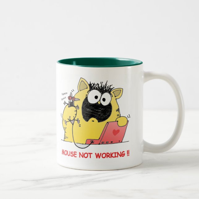 Tasse 2 Couleurs Chat drôle et souris de LOL (Droit)