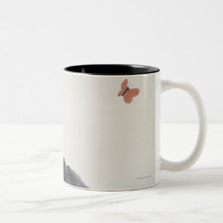 Tasse 2 Couleurs Chat et papillon