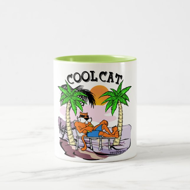 Tasse 2 Couleurs Chat frais (Centre)