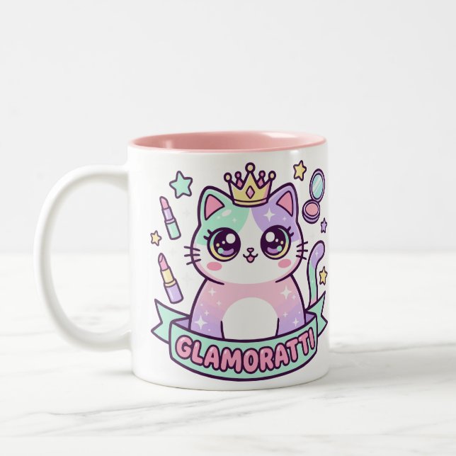 Tasse 2 Couleurs Chat Glamoratti (Gauche)