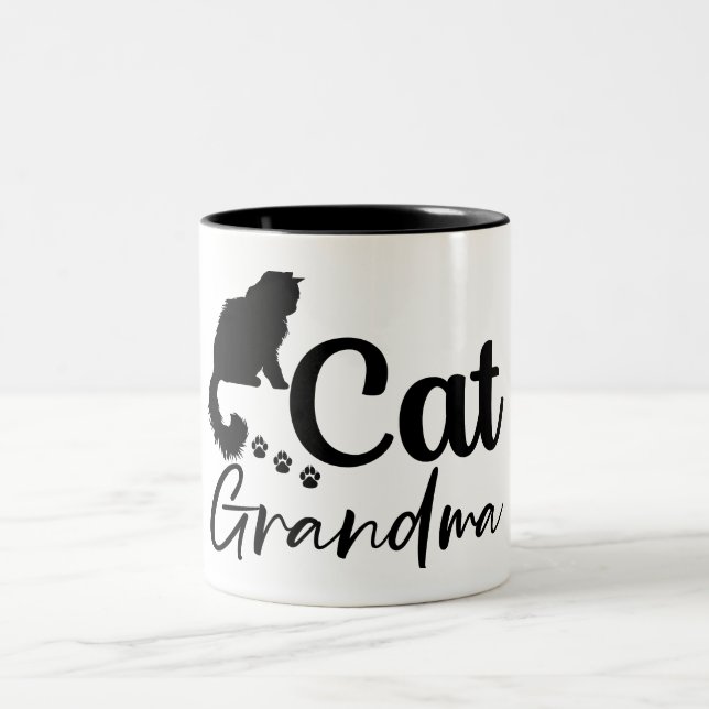 Tasse 2 Couleurs Chat Grandma Kitten Pet Lover (Centre)