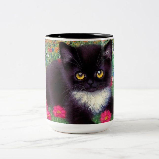 Tasse 2 Couleurs Chat Gustav Klimt Tuxedo (Centre)