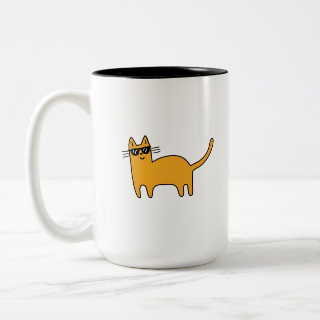Tasse 2 Couleurs Chat Lunettes de Soleil Cool (Gauche)