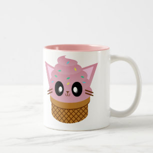 Tasse 2 Couleurs chat mignon cône glace chat miaou