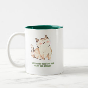 Tasse 2 Couleurs Chat mignon pour personne du matin