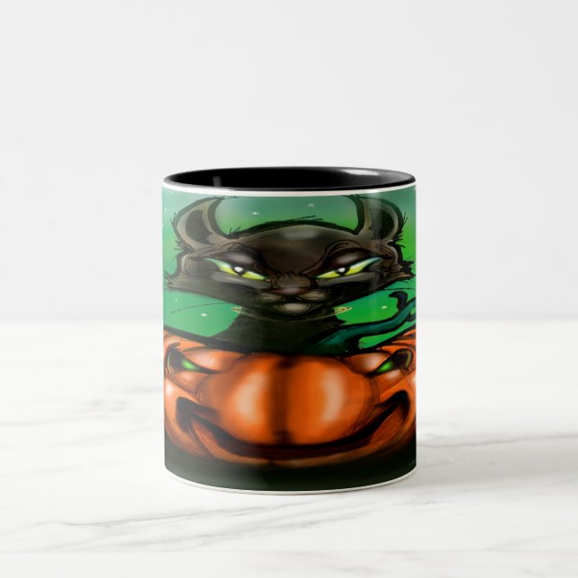 Tasse 2 Couleurs Chat noir (Centre)