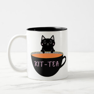 TASSE 2 COULEURS CHAT NOIR KIT-THÉ
