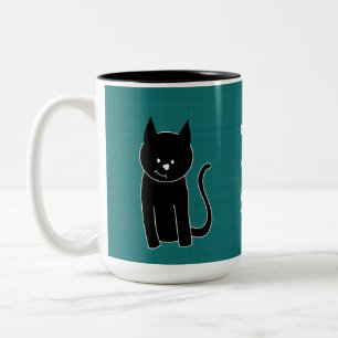Tasse 2 Couleurs Chat noir mignon
