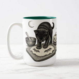 Tasse 2 Couleurs Chat noir pour la pâtisserie d'Halloween