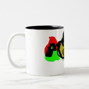 Tasse 2 Couleurs Chat noir type citrouille d'automne