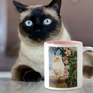 Tasse 2 Couleurs Chat Persan Crème Envoûtant Rose Forêt Dryade