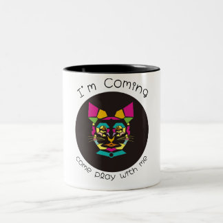 Tasse 2 Couleurs chat pop art