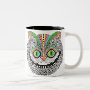 Tasse 2 Couleurs Chat psychédélique de Cheshire