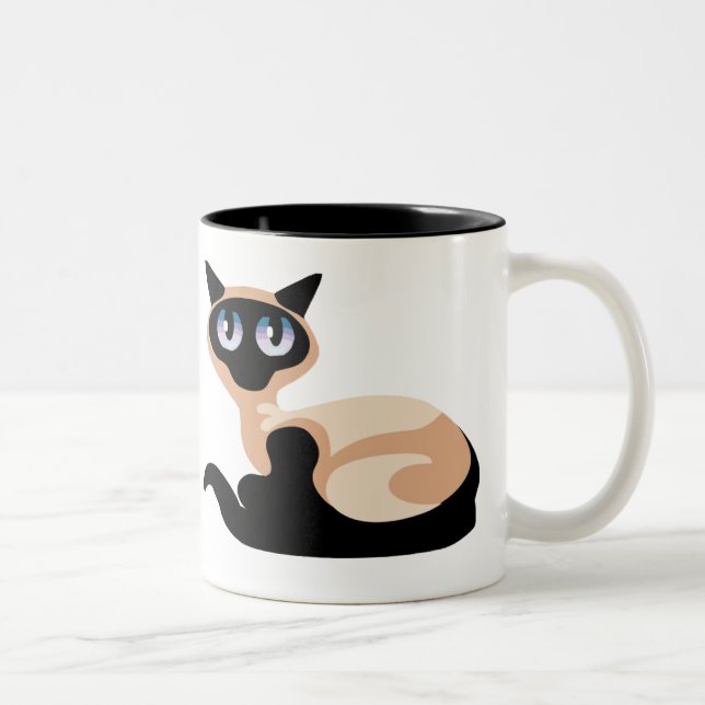 Tasse 2 Couleurs Chat siamois (Droit)
