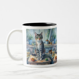 Tasse 2 Couleurs chat sur la table